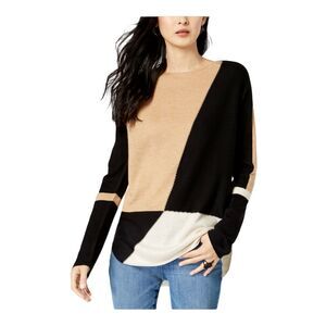 INC Heather Ginger Black Brown Sweater Petite P